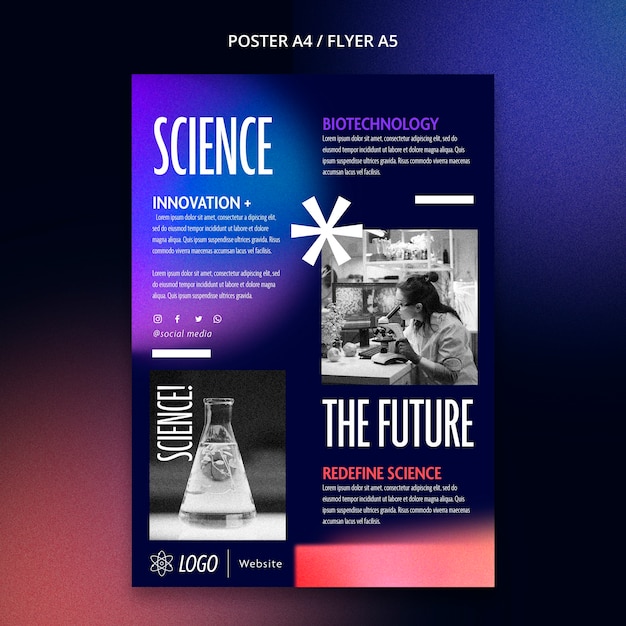 Free PSD gradient science template design
