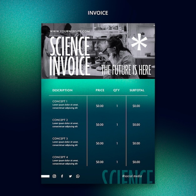 PSD gratuito progettazione del modello di scienza del gradiente