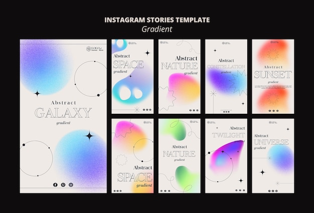 Gradient shapes instagram stories template