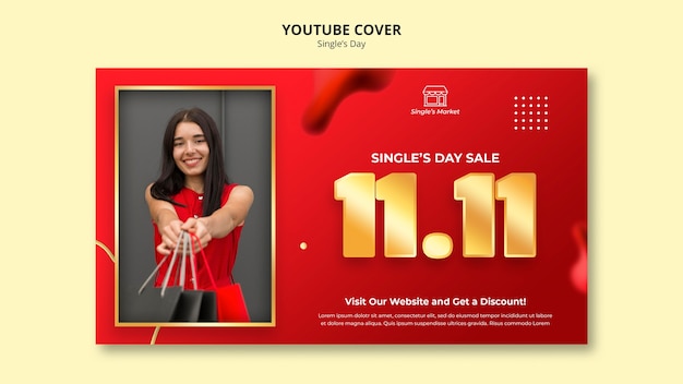 Gradient singles day design template