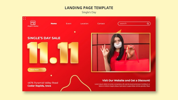 Free PSD gradient singles day design template