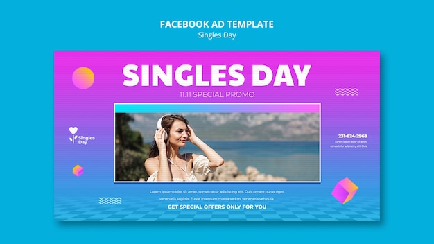 Gradient singles day  template design