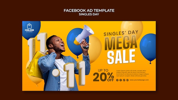 Gradient singles day template