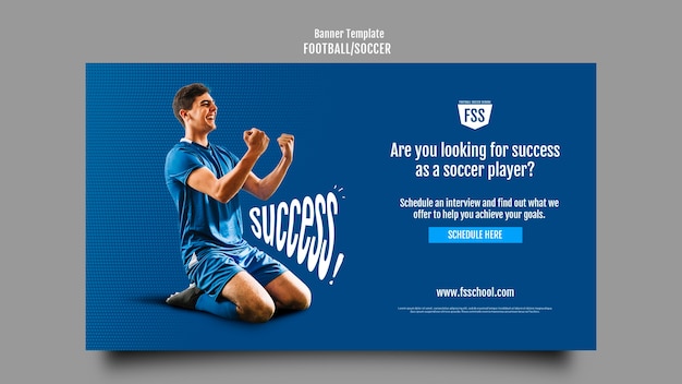 Gradient soccer game banner template