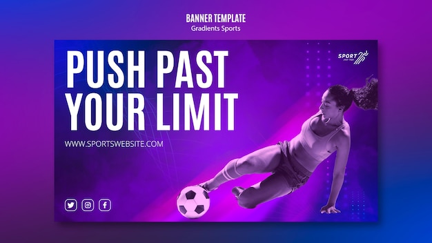 Free PSD gradient sport banner template