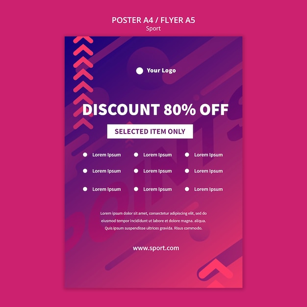 Gradient sport business poster template