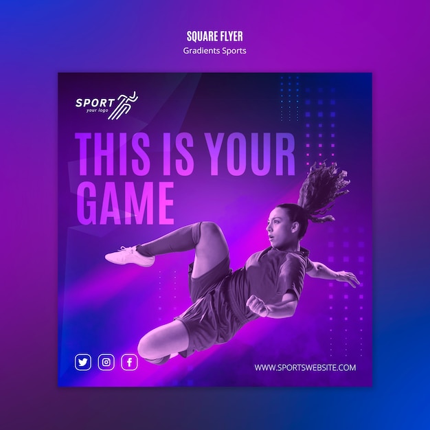 Free PSD gradient sport flyer template concept