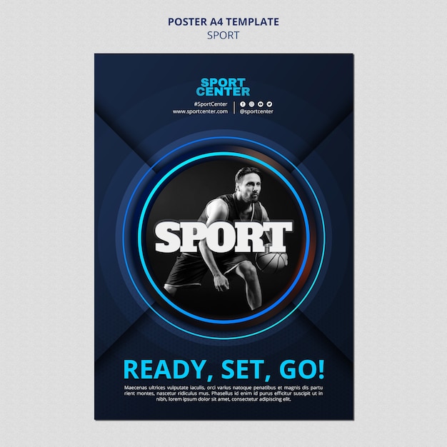 Gradient Sport Template Design – Free PSD Download