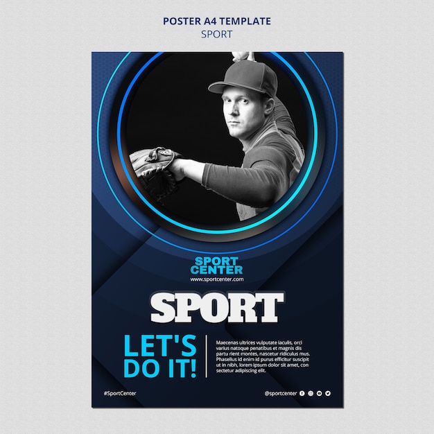 PSD gratuito design del modello di sport sfumato