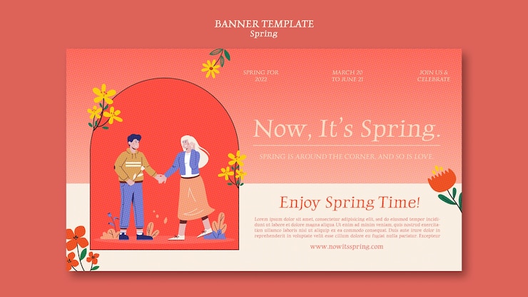 無料PSD グラデーションスプリングテンプレート