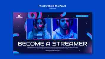 Free PSD gradient streamer facebook template