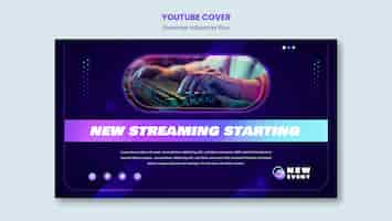 Free PSD gradient streamer job youtube cover template