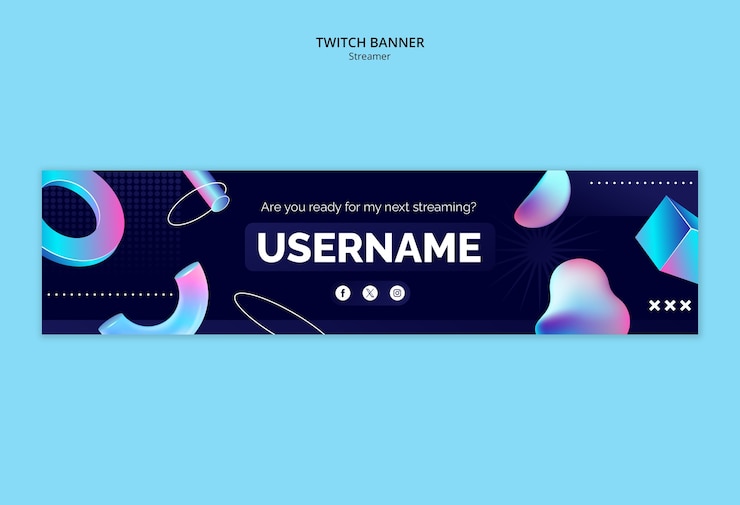 無料PSD グラディエント ストリーミング ホビー テンプレート