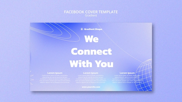 無料PSD グラデーションスタイルのfacebookカバーテンプレート