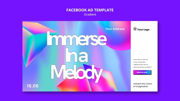 Шаблон facebook в градиентном стиле