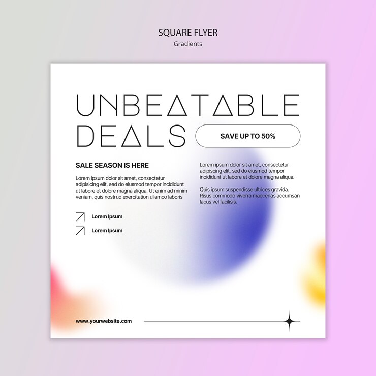 Free PSD gradient style square flyer template