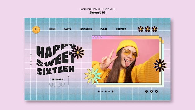 Gradient sweet 16 landing page template