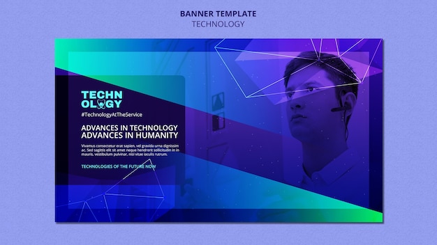 Free PSD gradient technology banner template