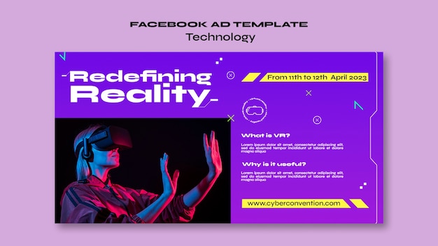 Gradient technology concept facebook template