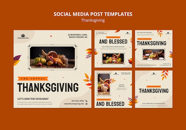 Gradient thanksgiving social media posts