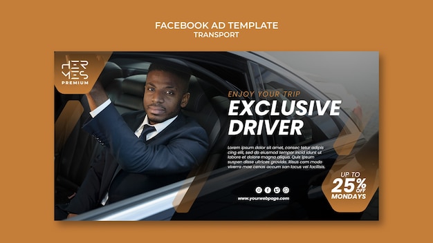 Gradient Transport Facebook Template – Free PSD Download