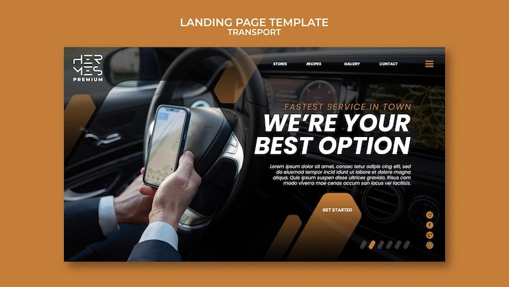 Free PSD gradient transport landing page
