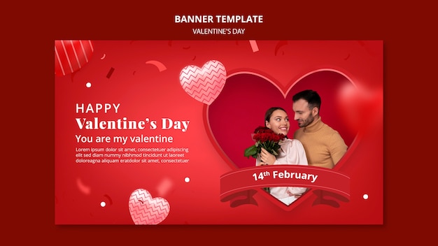 Gradient valentine's day design template