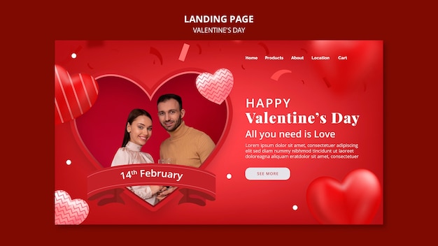 Free PSD gradient valentine's day design template