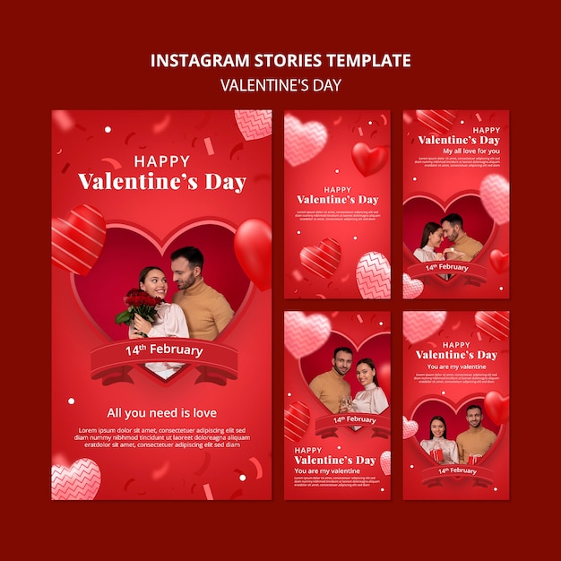 Free PSD gradient valentine's day design template