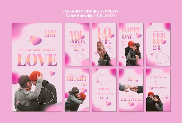 Gradient valentines day celebration instagram stories