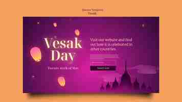 Free PSD gradient vesak banner template design