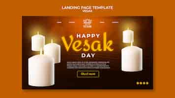 Free PSD gradient vesak celebration landing page template design