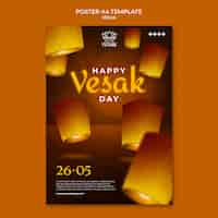 Free PSD gradient vesak celebration poster template design