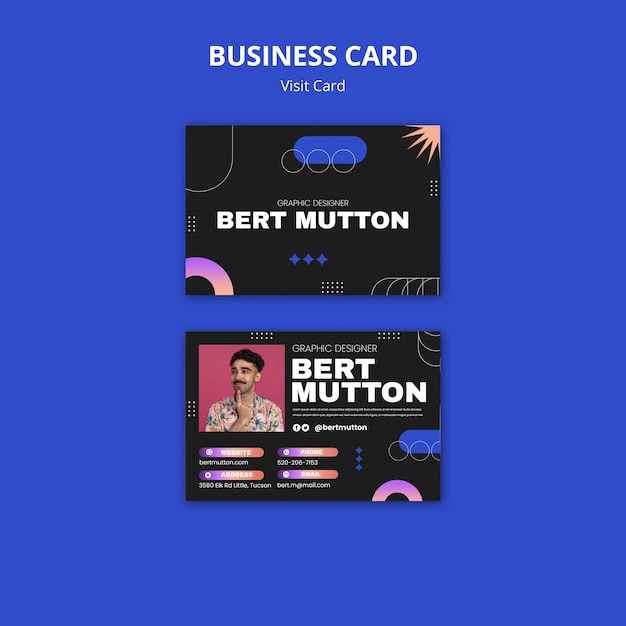 Free PSD gradient visit card business card design template