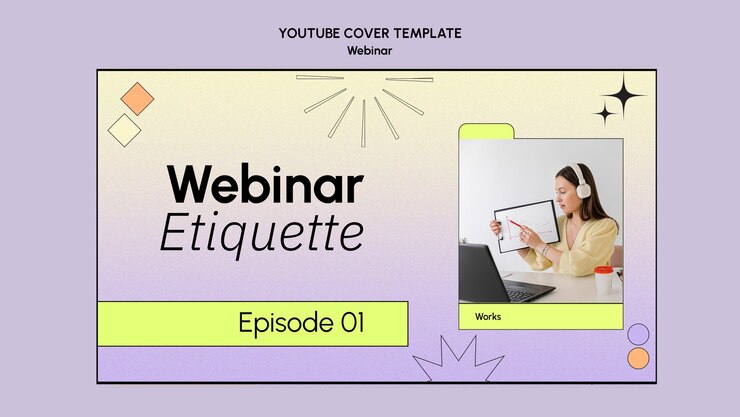 Free PSD gradient webinar template design