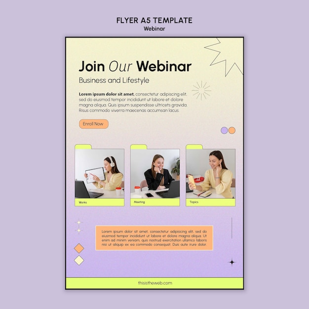 Free PSD gradient webinar template