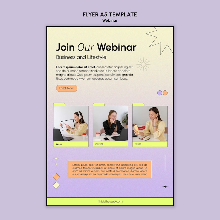 Free PSD gradient webinar template