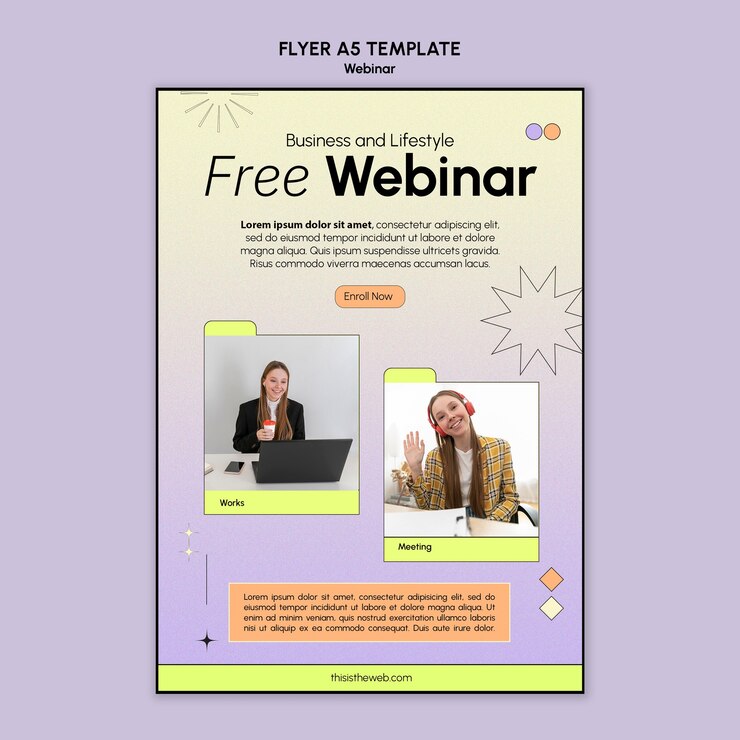 Free PSD gradient webinar template
