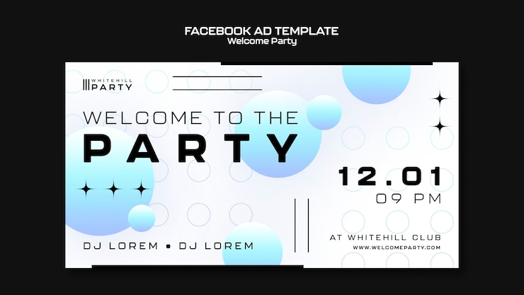 無料PSD グラデーションウェルカムパーティーfacebookテンプレート