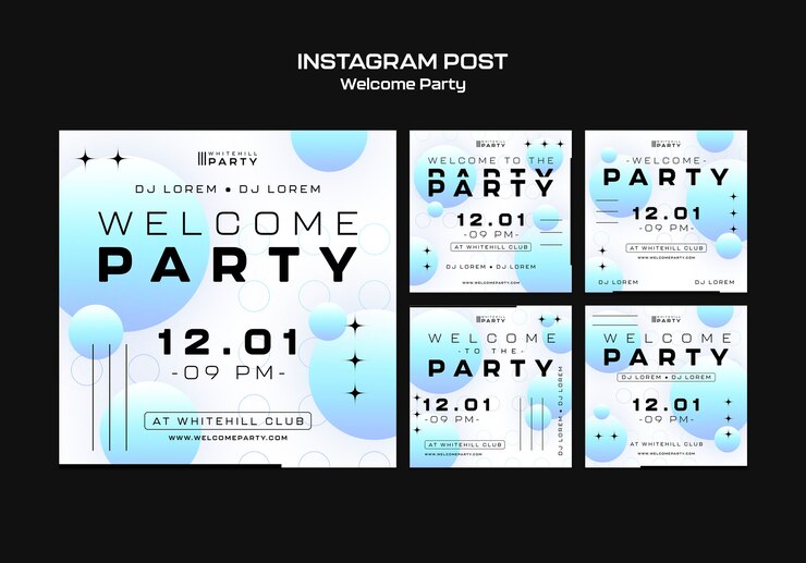 無料PSD グラデーション歓迎会instagram投稿セット