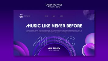 gradient welcome party landing page template