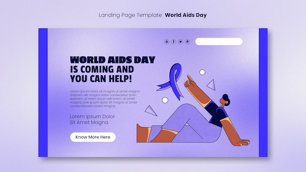 Gradient world aids day landing page