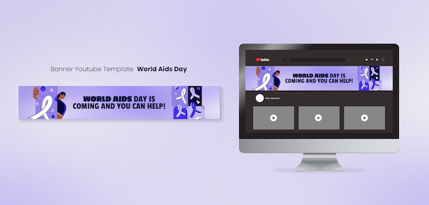 Free PSD gradient world aids day youtube banner