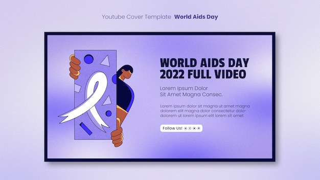 PSD gratuito copertina youtube della giornata mondiale dell'aids gradiente