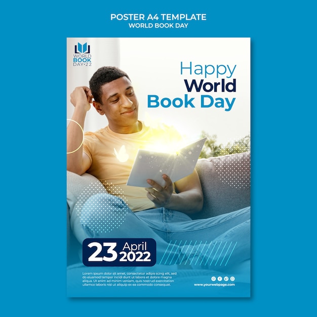 Free PSD gradient world book day template