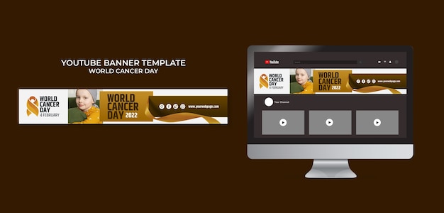 Free PSD gradient world cancer day template