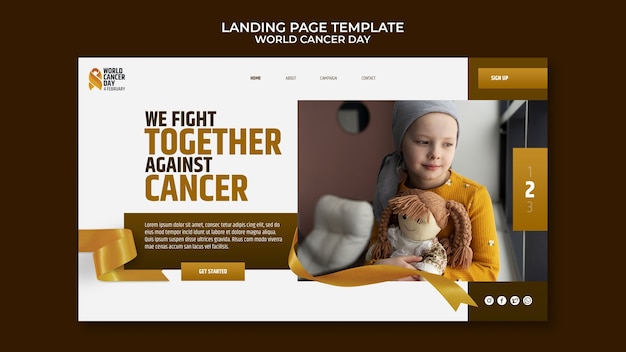 Free PSD gradient world cancer day template