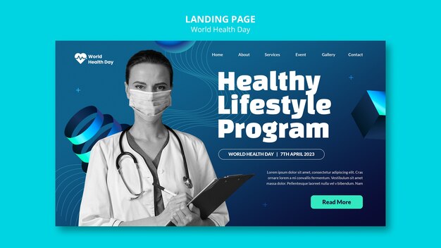 Gradient world health day landing page