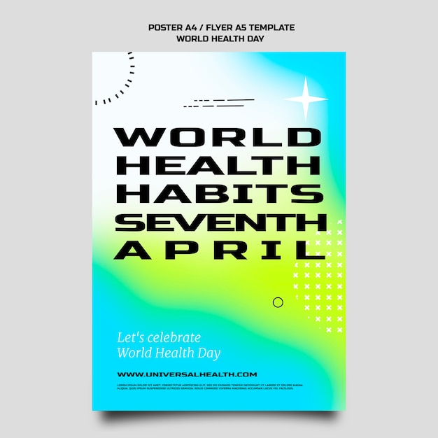 Free PSD gradient world health day template