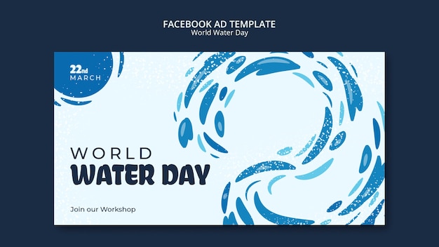 無料PSD グラディエント 世界水の日 フェイスブック テンプレート
